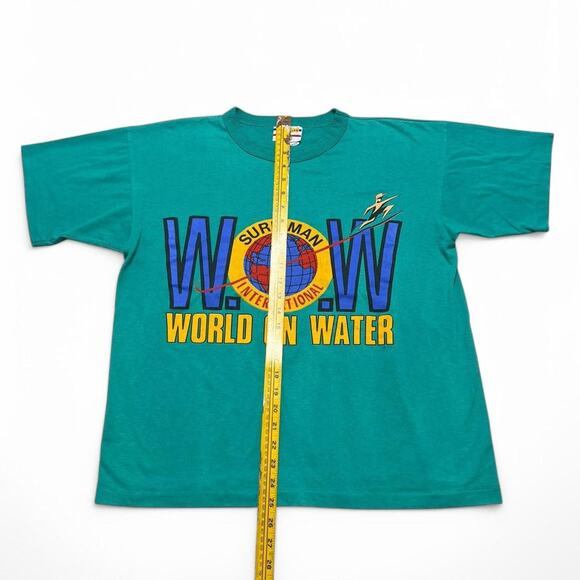 Vtg 90’s Surf Man International tee, blue with multi-coloured T-shirt -Large - Picture 6 of 8